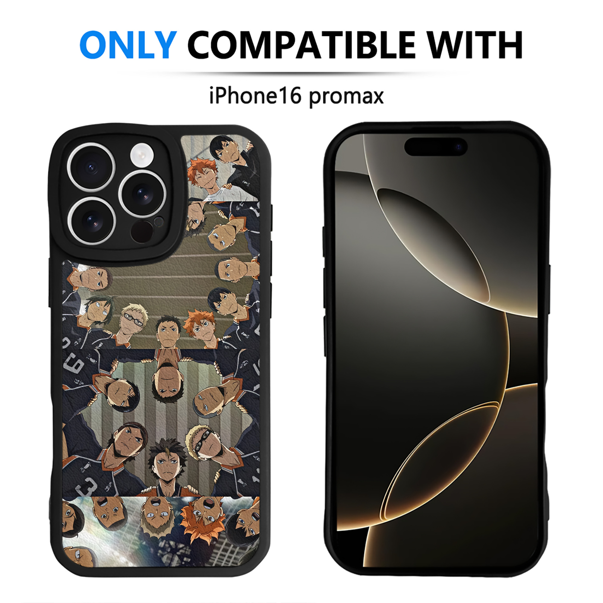 （画像用） ハイキュー!! Haikyu!! 【iPhone 16シリーズ対応】シリコンスマホケース（レザー調） 材質：シリコン